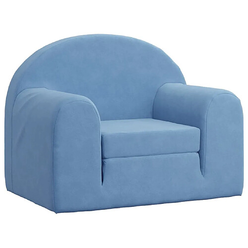 Maison Chic Canapé-lit convertible, Clic-Clac pour enfants bleu peluche douce -GKD21122