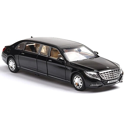 Universal 1: 32 Voiture jouet Maybach S650 Extended Metal Toy Alliage Voiture jouet moulé sous pression Modèle de voiture jouet Luminaire pour enfants Jouets | Voitures jouets moulés sous pression(Le noir)