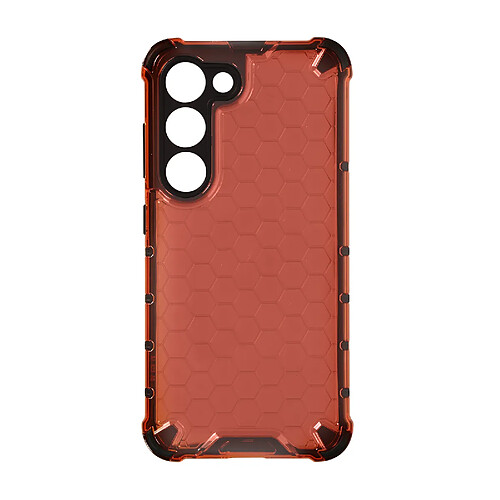 Avizar Coque pour Galaxy S23 Antichoc Coins Renforcés Design Nid d'Abeille Rouge