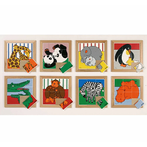 Educo Puzzle animal Maman et leurs bébés: le lot de 4 puzzles - jeu Montessori