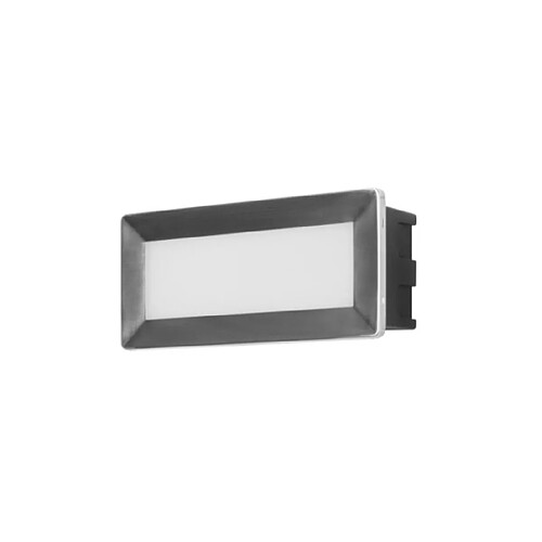 Leds C4 Applique murale extérieur Rect Polycarbonate,acier inoxydable Opale,Acier inoxydable