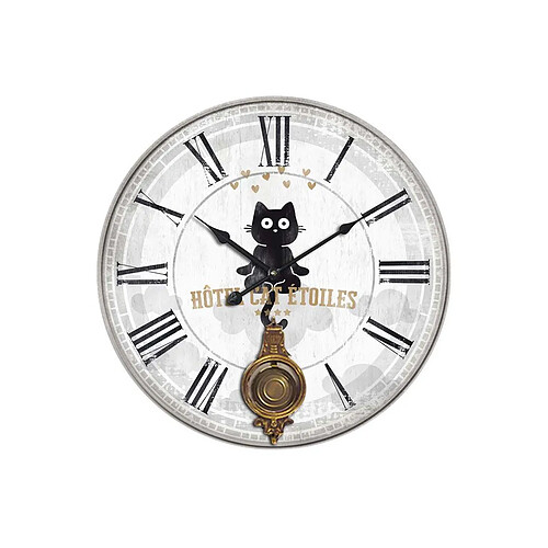 Home Edelweiss Horloge avec balancier Chats 58 cm Un chat.