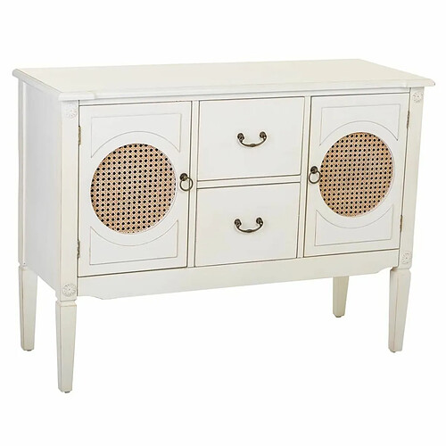 Meuble d'Entrée Alexandra House Living Blanc Rotin Bois d'épicéa Bois MDF 78 x 40 x 106 cm