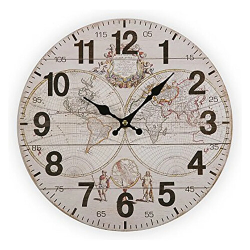 Horloge Murale World Bois (28 x 28 x 9 cm)