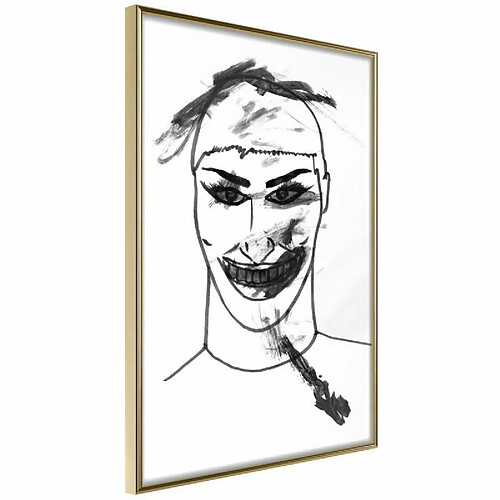 Paris Prix Affiche Murale Encadrée Scary Clown 40 x 60 cm Or