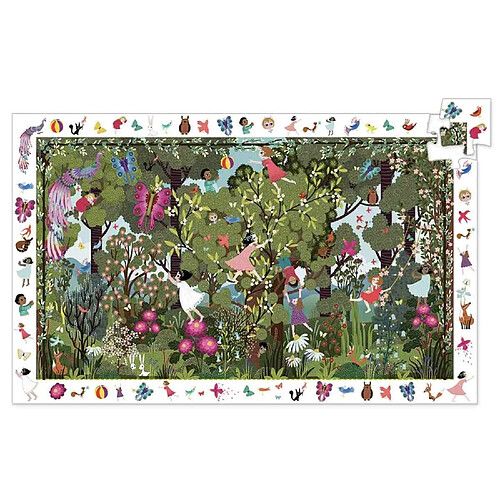 Djeco DJ07512 - Puzzle d'observation Jeux au jardin 100 pièces