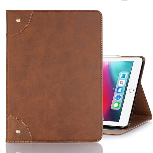 Wewoo Housse Étui Coque en cuir PU avec rabat horizontal de style rétro pour iPad Pro12,9 pouces 2018avec support et emplacements cartes et porte-monnaie Marron