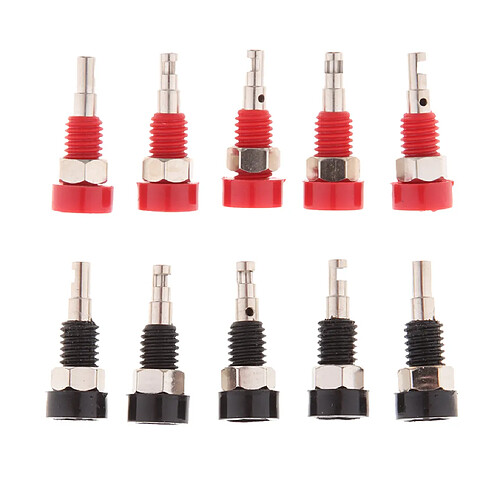 10pcs 2mm Prise Banane Prise Reliant Post Connecteur Jack 30V ~ 60V Rouge + Noir