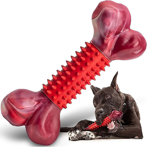 Jouets pour chiens robustes pour mâcheurs agressifs de grande race, jouets à mâcher pour chiens, jouets pour chiens durables, os de chien en nylon et en caoutchouc, grand jouet pour chien indestructible