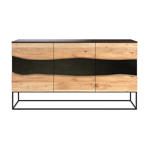 Rendez Vous Deco Buffet Alabama en bois et métal noir