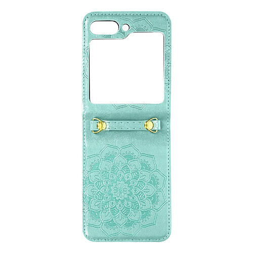 Avizar Coque pour Samsung Galaxy Z Flip 5 Motif fleur Collection Mandala Blossom Vert