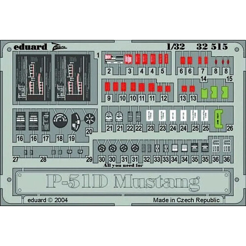 P-51D Mustang placards - 1:32e - Eduard Accessories