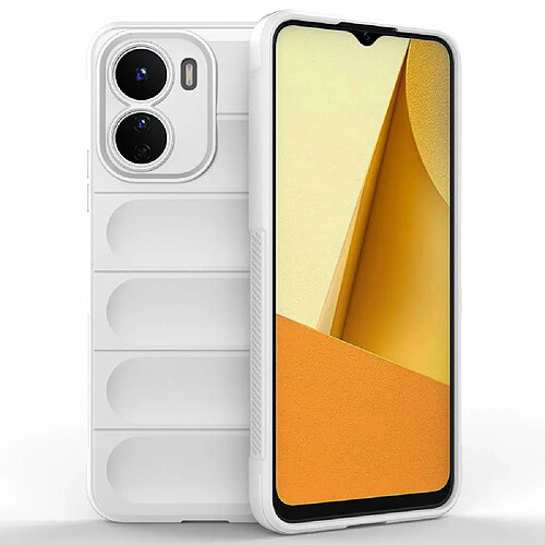 Htdmobiles Coque pour Vivo Y16 - housse etui silicone gel fine + verre trempe - BLANC 3D