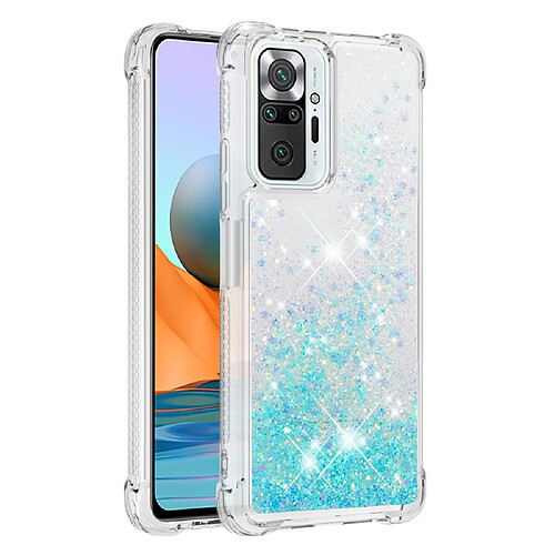 Coque en TPU Amortissement dynamique des sables mouvants argent/bleu pour votre Xiaomi Redmi Note 10 Pro Max