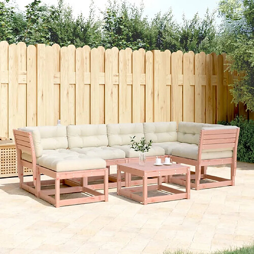 vidaXL Salon de jardin 6 pcs avec coussins bois massif douglas