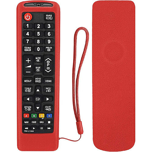 SANAG etui De Protection En Silicone Pour Samsung Telecommande, Aa59-00741A Aa59-00786A Bn59-01315B, Housse Coque Pour Samsung Telecommande, Antiderapage, Antisismique, Lavable(Rouge)