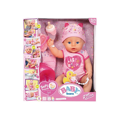 BANDAI - Baby Born girl doll blue eyes