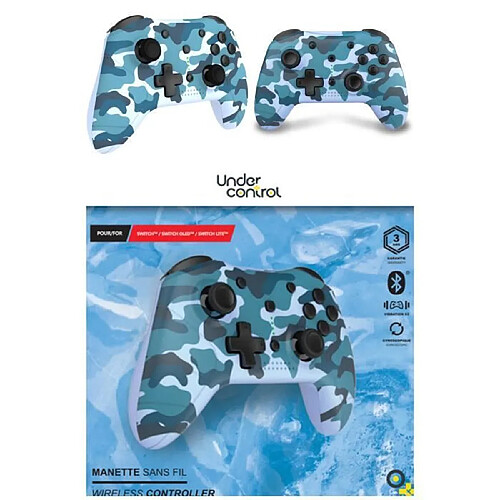 Under Control Manette SWITCH SANS FIL Bluetooth Camouflage bleue NAVY pour Nintendo SWITCH