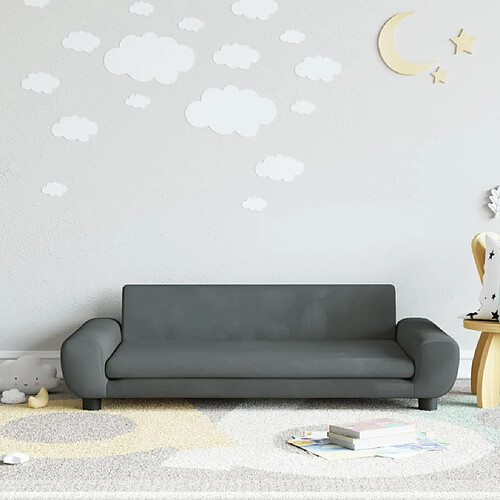 vidaXL Canapé pour enfants gris foncé 100x54x33 cm velours