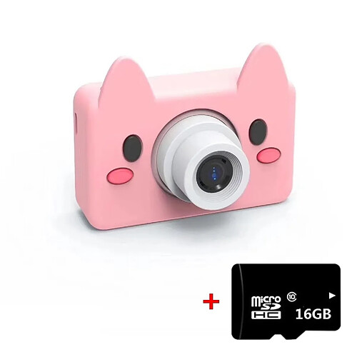 Wewoo Caméra Enfant D9 800 W Pixel Lens Mode Mini sport numérique mince et légère avec écran de 2,0 pouces et étui de protection en forme de cochon et mémoire 16G pour enfants