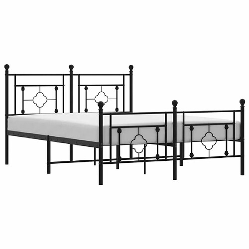 Maison Chic Cadre/structure de lit métal et tête de lit + pied de lit pour adulte - Lit Moderne Chambre noir 140x190 cm -MN62606