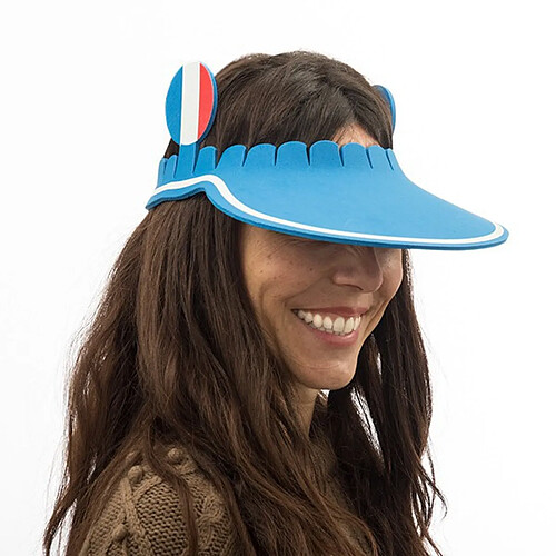 Totalcadeau Visière à bords frangés et drapeau français - Casquette supporter pas cher