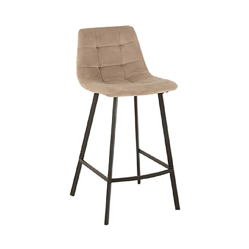 Mes Chaise de bar 47x43x95 cm en tissu beige - MONTY