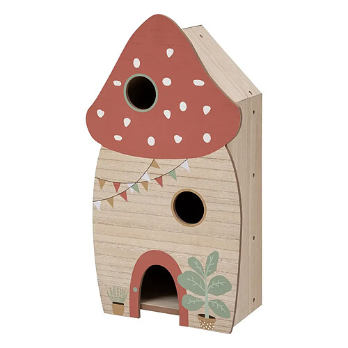 Pegane Jeu maison champignon pour enfant en bois - Longueur 33 x Profondeur 19 x Hauteur 60 cm