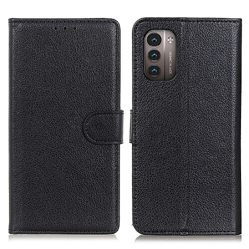 Etui en PU texture litchi avec support, noir pour Nokia G11/G21