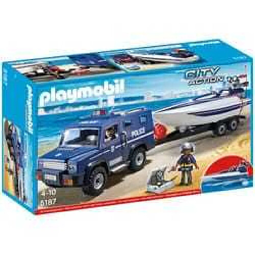 Playmobil® Fourgon et vedette de police - Avec moteur submersible