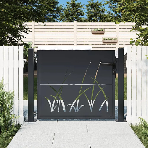 VIDAXL Portail de jardin - Anthracite