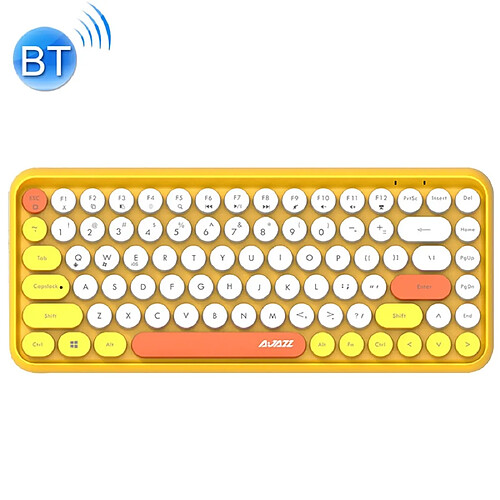 Wewoo Ajazz 308I 84 touches tablette téléphone mobile ordinateur de bureau domestique clavier Bluetooth jaune