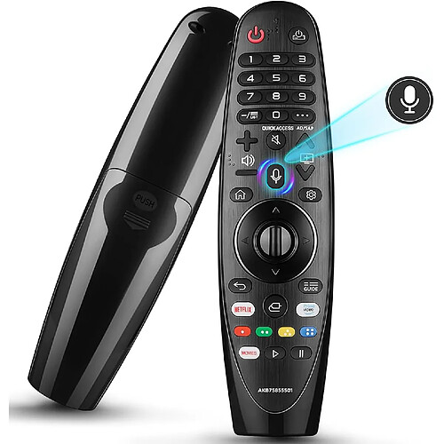 SANAG Telecommande Voice Magic Pour Televiseur Intelligent Lg 2017-2022, An-Mr20Ga Mr19Ba Mr18Ba Mr650A Telecommande Magique De Rechange Avec Fonction Vocale Et Pointeur Pour Telecommande Lg Magic Voice