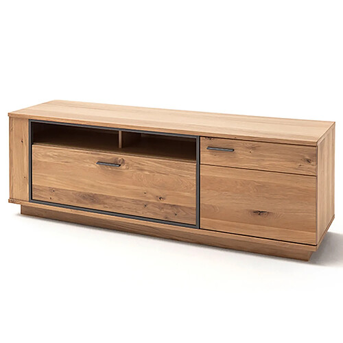 Pegane Meuble TV coloris chêne noueux - Longueur 180 x Hauteur 61 x Profondeur 50 cm