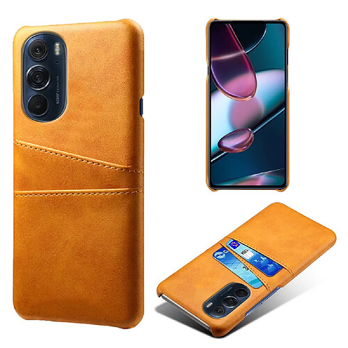 Coque en TPU + PU avec porte-cartes orange pour votre Motorola Edge X30