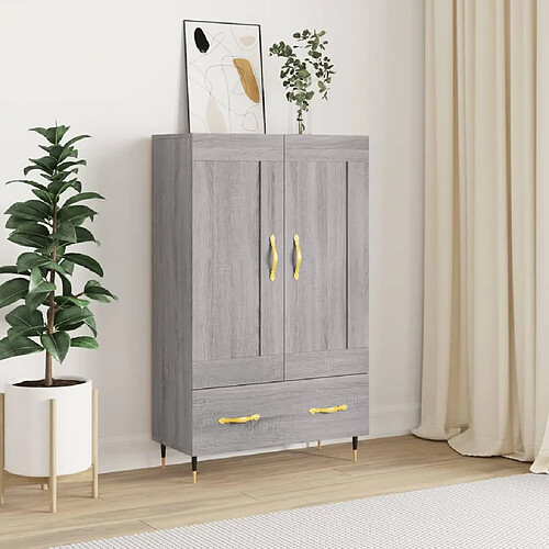 vidaXL Buffet haut sonoma gris 69,5x31x115 cm bois d'ingénierie