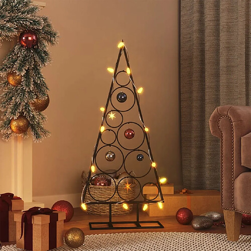 vidaXL Arbre de Noël en métal pour décoration noir 90 cm