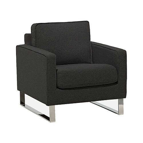 Beliani Fauteuil VIND Tissu Gris graphite