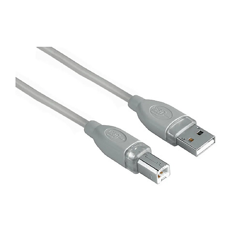 HAMA Câble USB 2.0, fiche A mâle - fiche B mâle, 5,00 m, gris