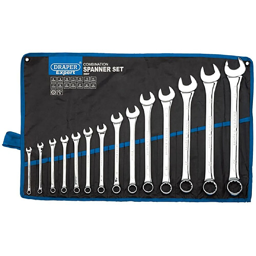 Draper Tools Jeu de clés mixtes métriques 14 pcs Argenté 29547