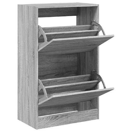 Maison Chic Armoire à chaussures | Meuble de rangement à chaussures Meuble d'Entrée sonoma gris 60x34x96,5cm bois d'ingénierie -MN40914