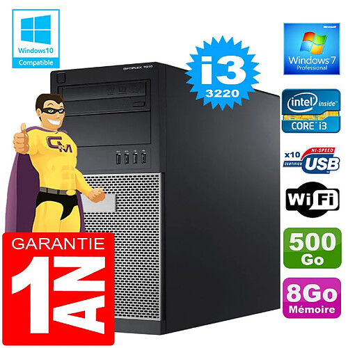 PC Tour DELL 7010 Core I3-3220 Ram 8Go Disque 500 Go Graveur DVD Wifi W7 · Occasion