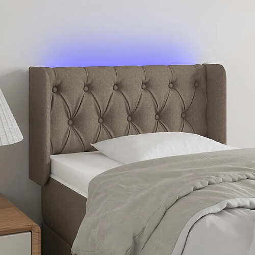 Maison Chic Tête de lit scandinave à LED,meuble de chambre Taupe 83x16x78/88 cm Tissu -MN22724