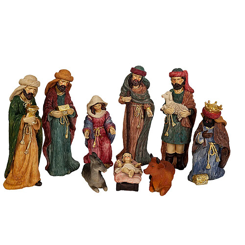 Ensemble de Figurines Romimex Multicouleur Résine 9 x 20 x 9 cm Naissance/Crèche Rois Mages 9 Pièces