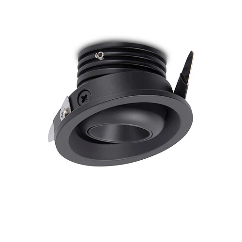 Inspired Neptuno Spot Encastré Mini Pivotant, LED 3W, 4000K, 220lm, Noir, 3 ans de Garantie