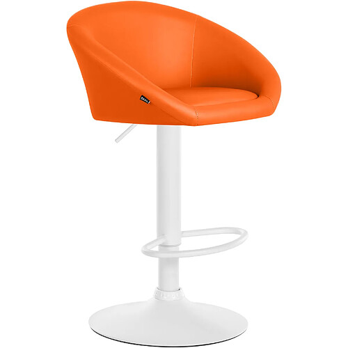 Non Tabouret de bar Davie simili cuir blanc