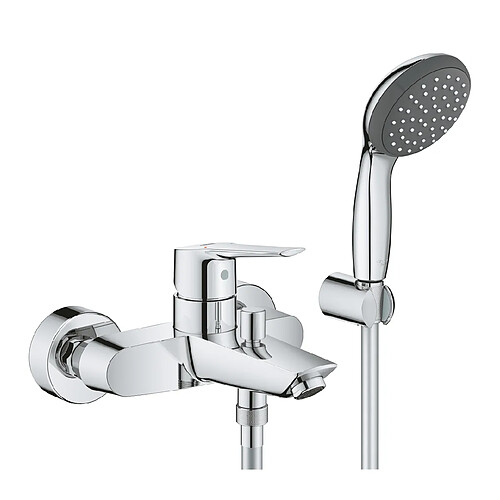 GROHE - Ensemble mitigeur bain douche 2 sorties Vitalio Start 2021 monocommande + flexible + support + douchette