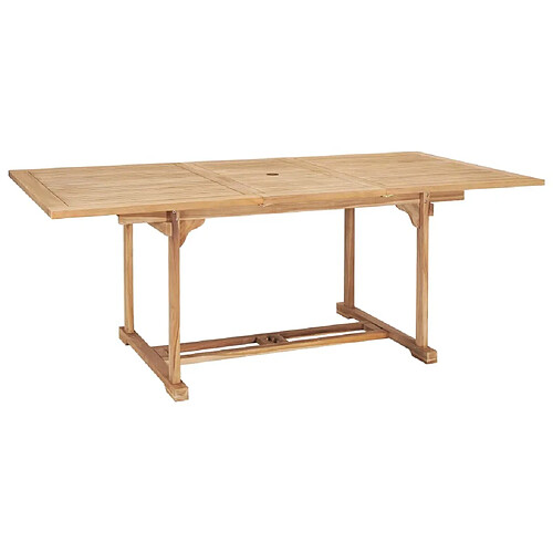 Maison Chic Table de jardin | Table d'extérieur extensible 150-200x100x75 cm Teck solide -GKD15930