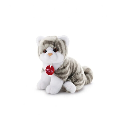 Trudi Peluche Chat Blanc et Gris S