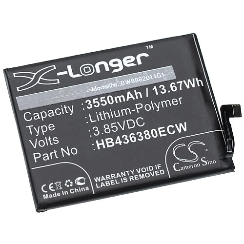 vhbw batterie remplace Huawei HB436380ECW pour smartphone (3550mAh, 3.85V, Li-Polymère)